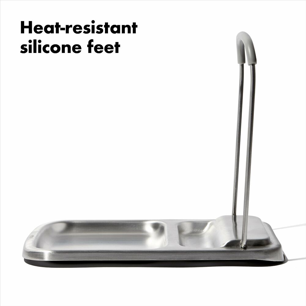 Stainless Steel Spoon Rest with Lid Holder N1