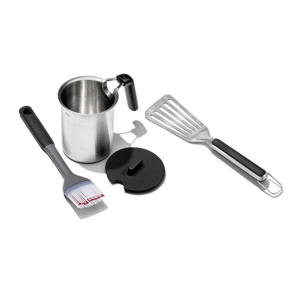 Grilling Basting Pot and Brush Set & Grilling Precision Turner Bundle M1