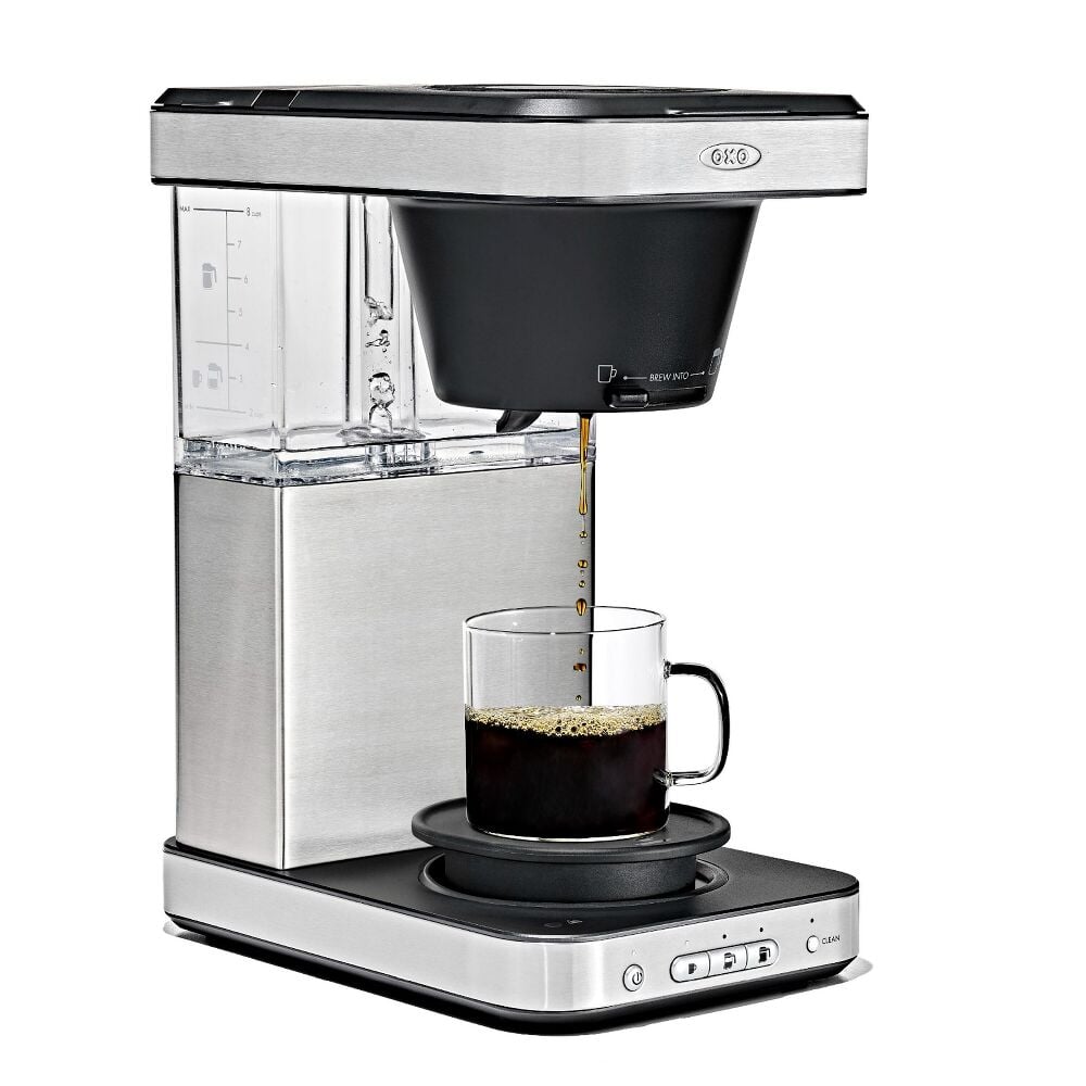 8-Cup Coffee Maker with Podless Single-Serve Function and Glass Carafe D2