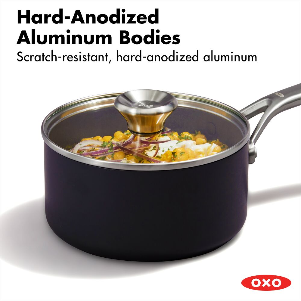 Ceramic Professional Non-Stick 4-Piece Saucepan Set (1.7 Qt & 2.3 Qt) O2