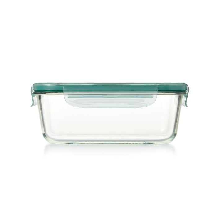 Smart Seal 8 Cup Glass Rectangle Container - Teal D4