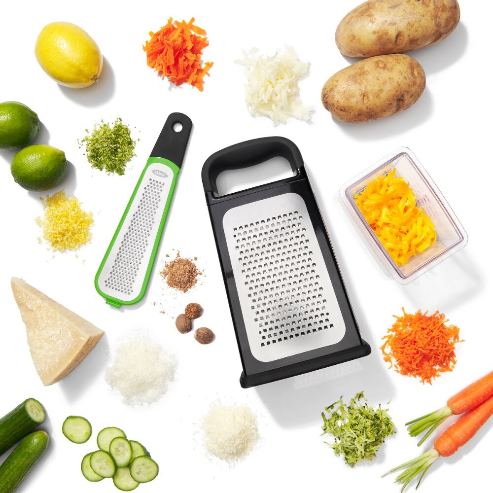 Etched Box Grater With Removable Zester O5