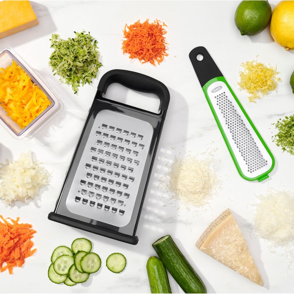 Etched Box Grater With Removable Zester O5