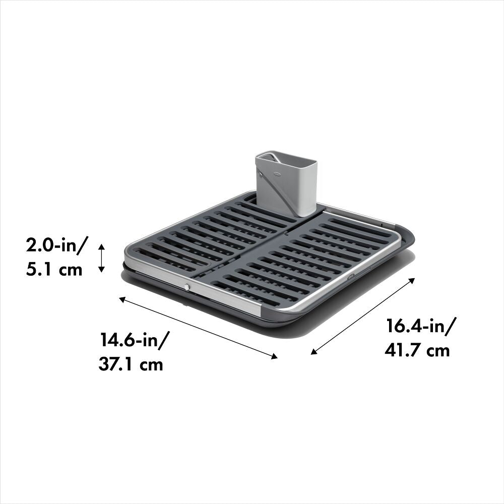 OXO Good Grips Aluminum Fold Flat Dish Rack A0