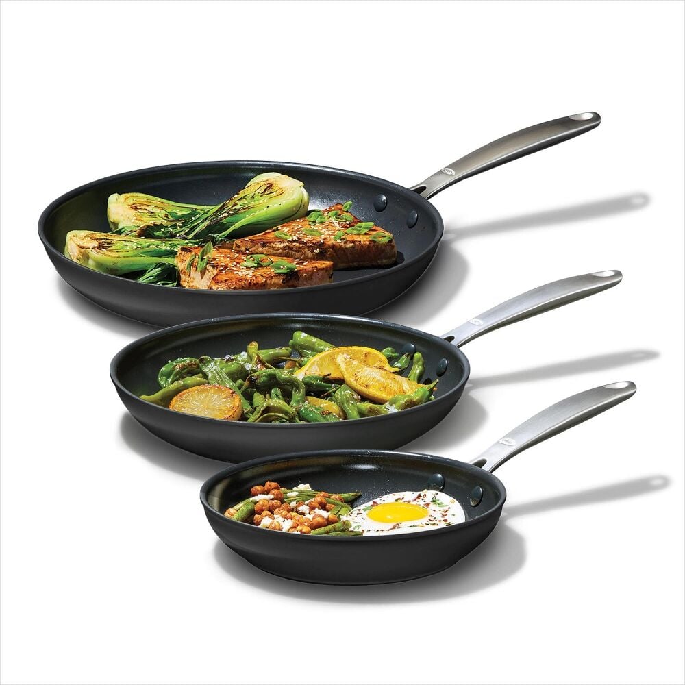 Enhanced Non-Stick 3-Piece Frypan Set — Black B1