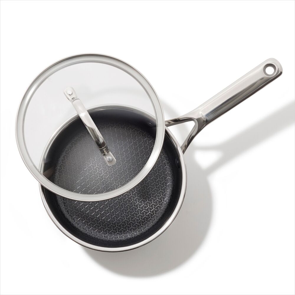 Trident Hybrid Non-Stick Stainless Steel 2.5 Qt Saucepan with Lid V4