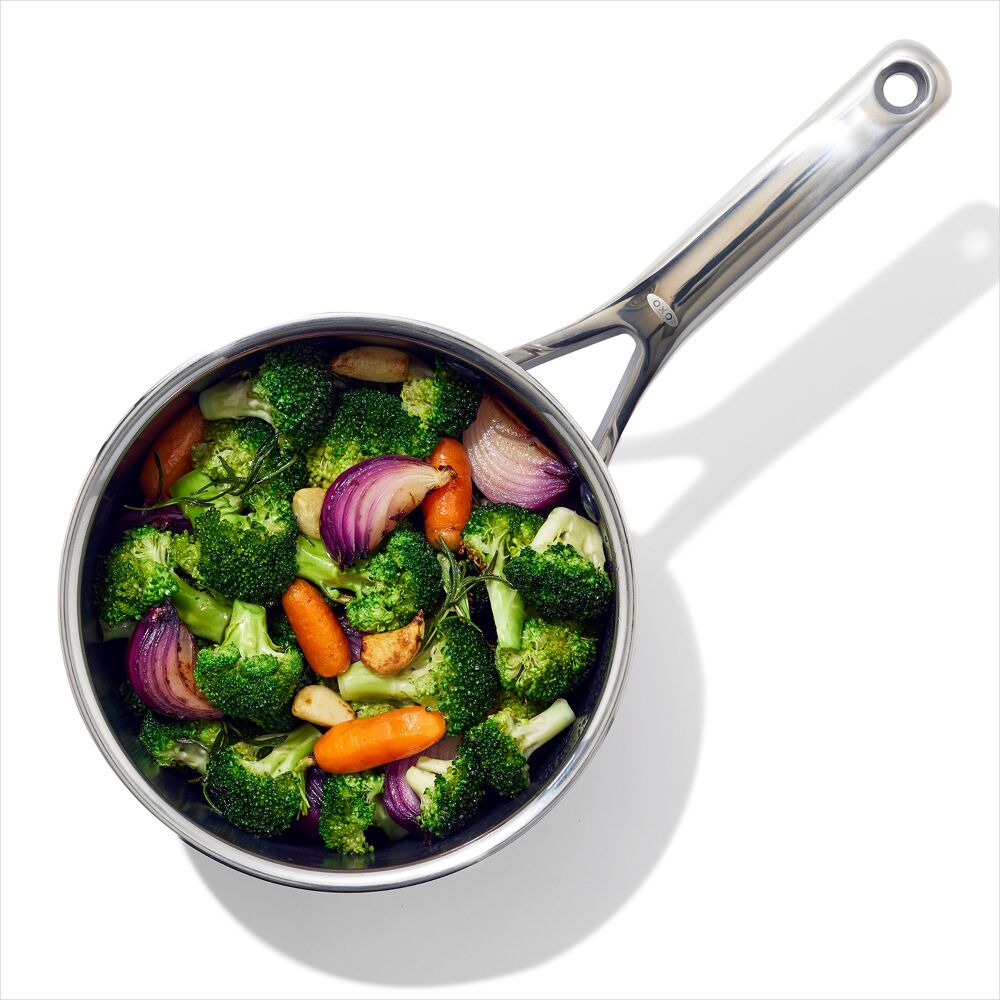 Trident Hybrid Non-Stick Stainless Steel 2.5 Qt Saucepan with Lid V4