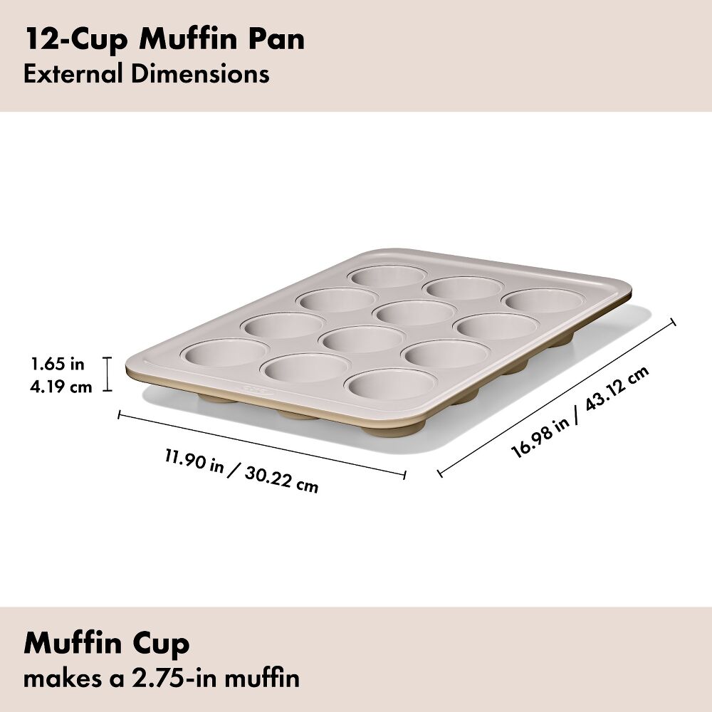 Non-Stick Pro Ceramic Coated Metal Bakeware 12 Cup Muffin Pan X3