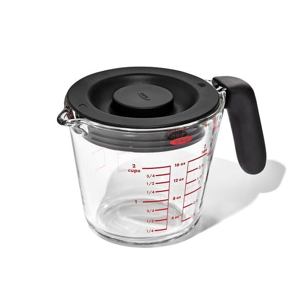 2 Cup Glass Measuring Cup with Lid J9