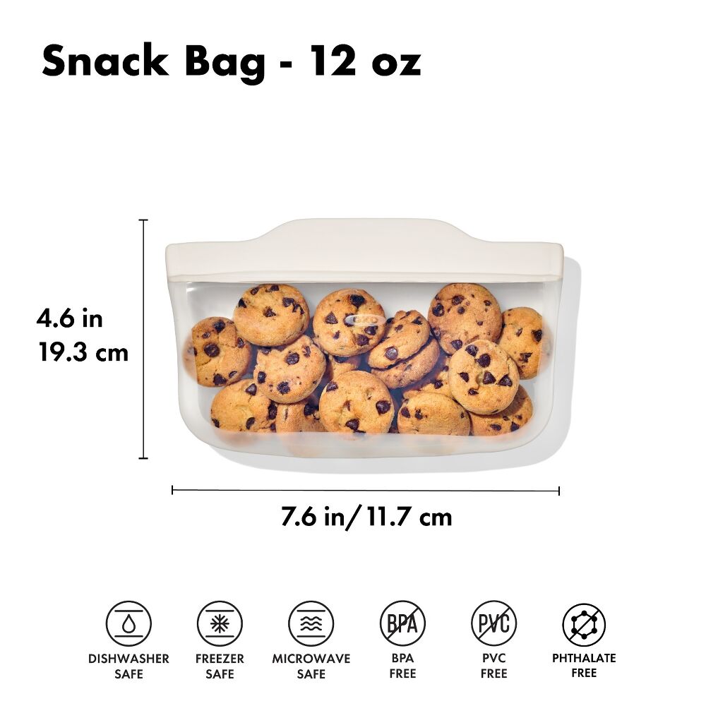 Silicone Reusable Bag - Snack Bag (12 oz) - Oat S5