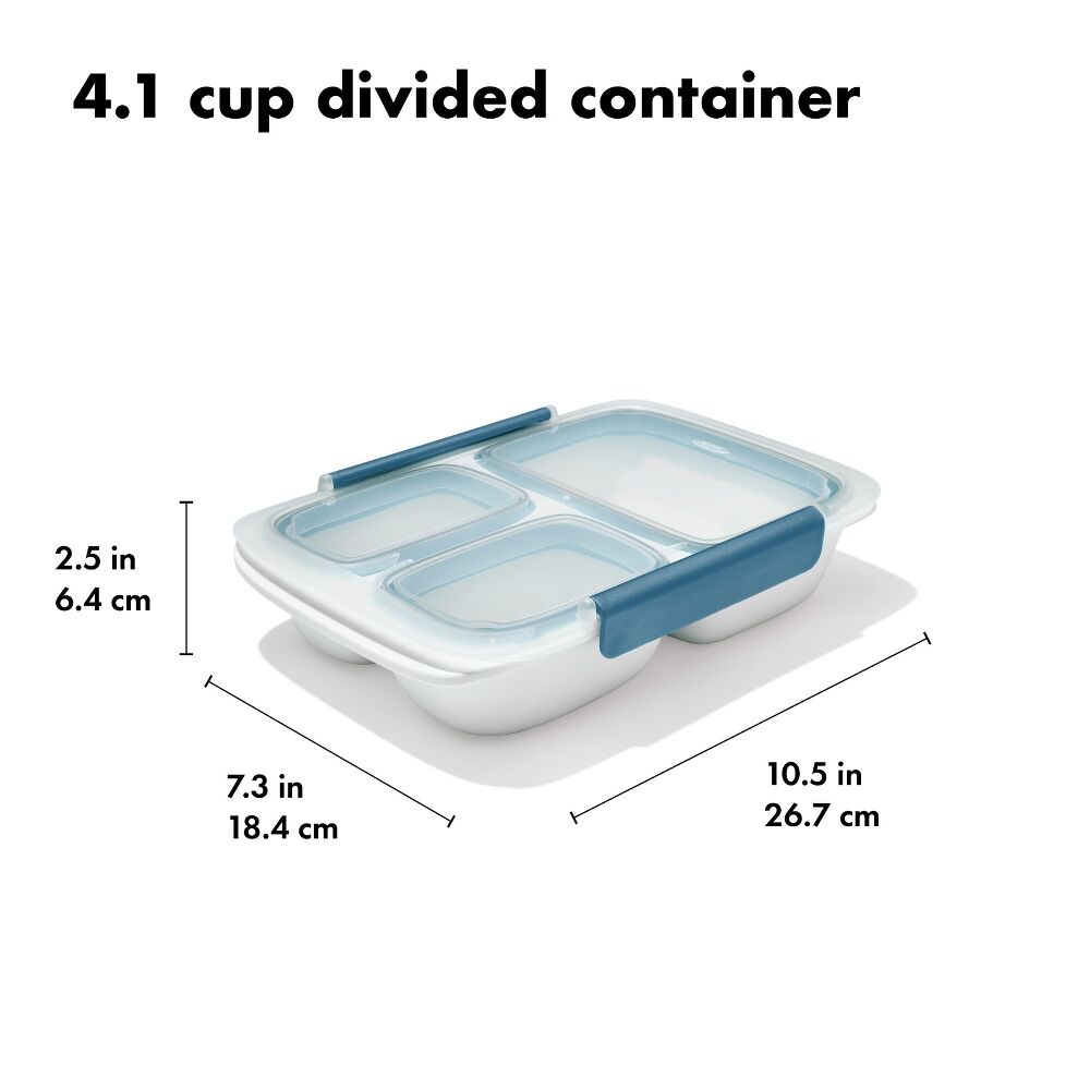 Prep & Go 4.1-Cup Divided Container - Ocean Blue M5