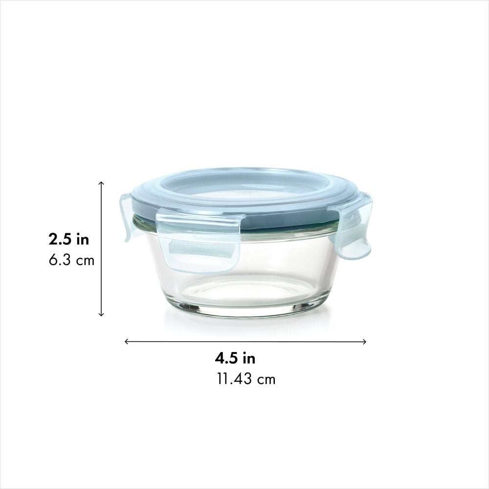 Smart Seal 1-Cup Glass Round Container - Arctic Blue B3