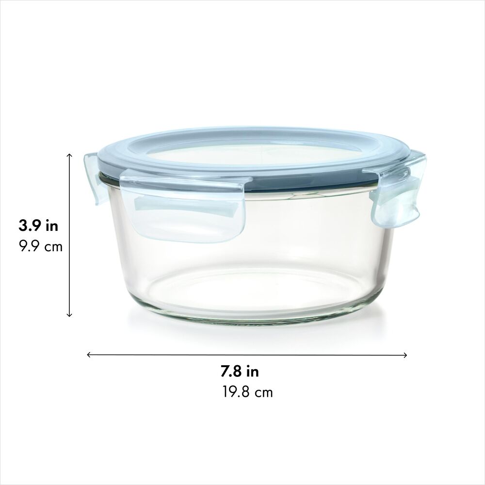 Smart Seal 7-Cup Glass Round Container - Arctic Blue J6