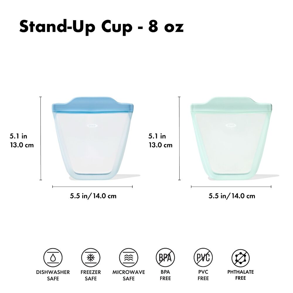 Tot Silicone Reusable Bag - 2-Piece Stand-Up Cup Set N1