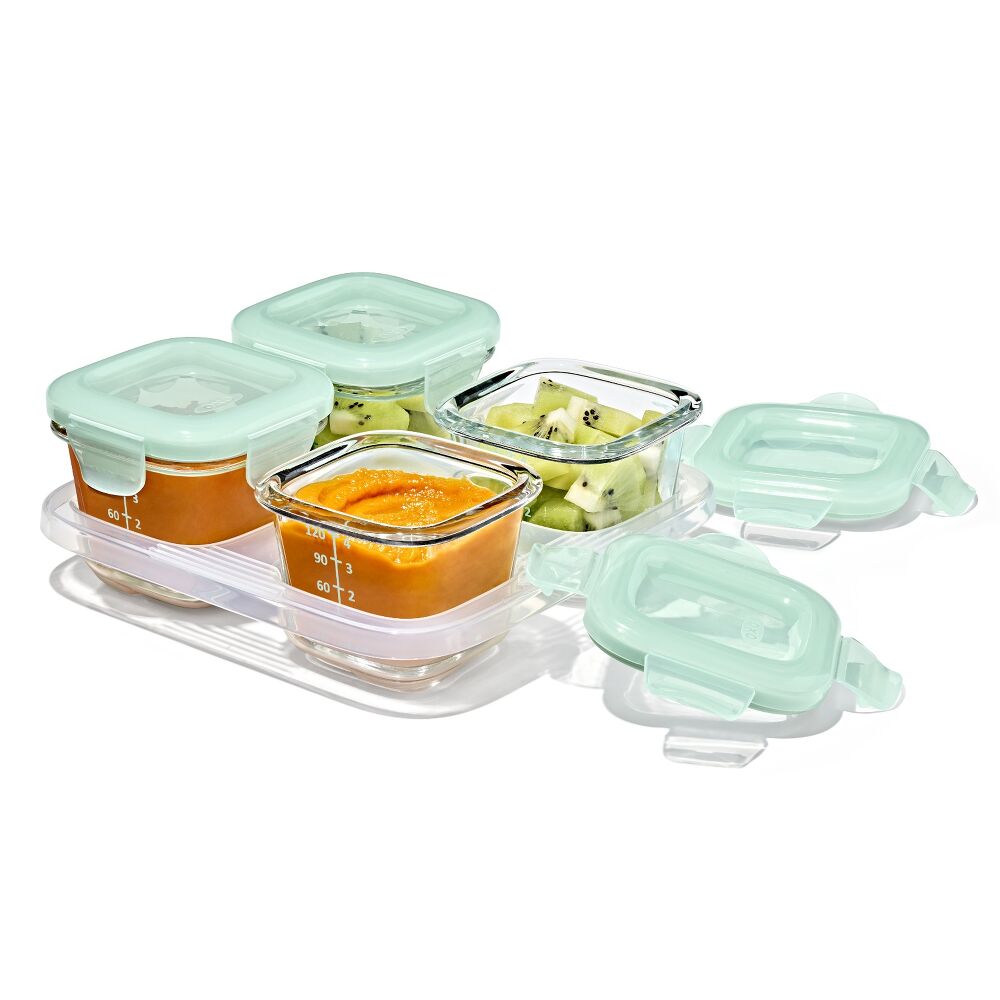 Glass Baby Blocks Food Storage Containers (4 oz) - Opal V6