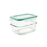 Smart Seal 8 Cup Glass Rectangle Container - Teal D4