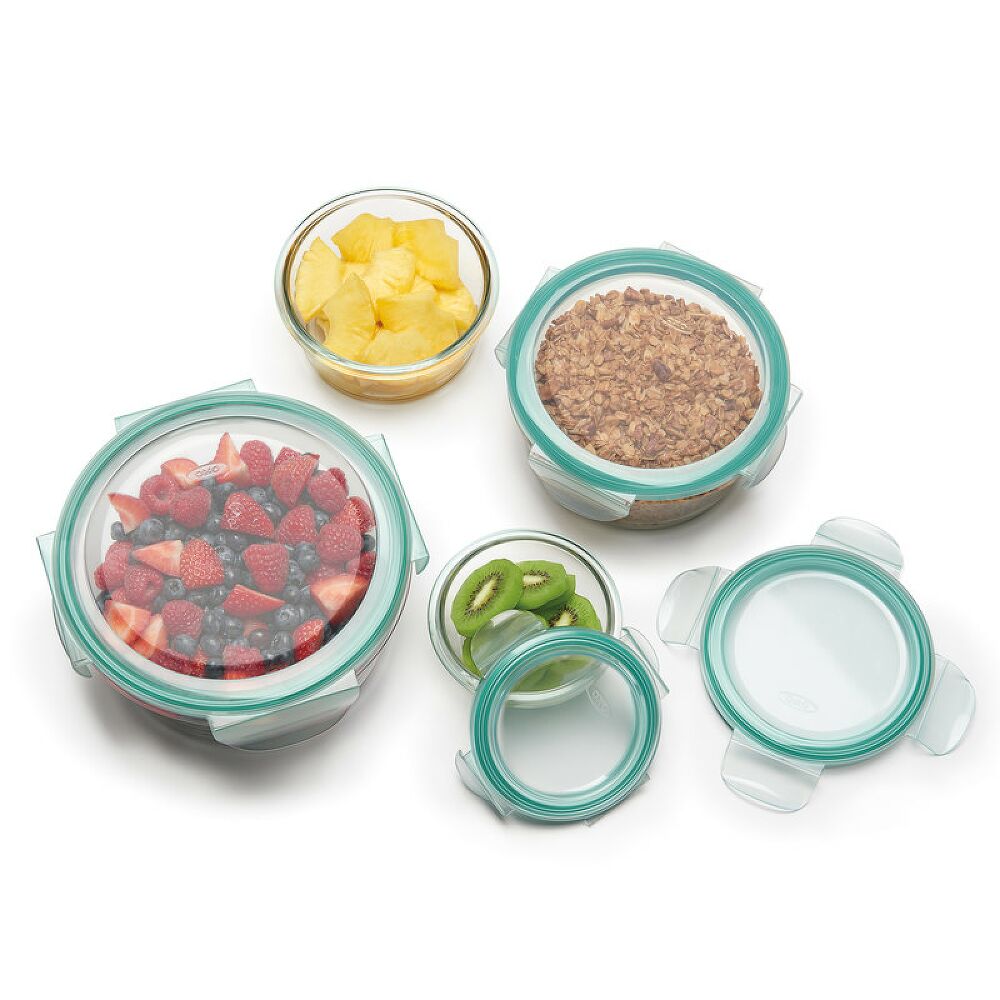 8 Piece Smart Seal Glass Round Container Set W4