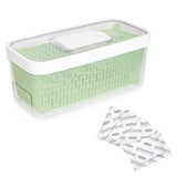GreenSaver Produce Keeper (5.0 Qt) & OXO GreenSaver Carbon Filter Refills - 4 Pack Bundle K6
