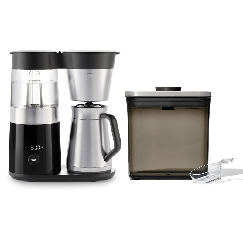 9-Cup Coffee Maker & Steel Coffee POP Container (1.7 Qt) with Scoop Bundle V5