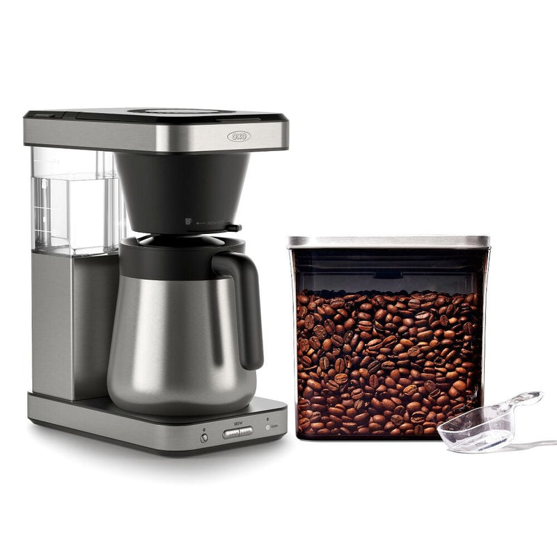 8-Cup Coffee Maker & Steel Coffee POP Container (1.7 Qt) with Scoop Bundle G5
