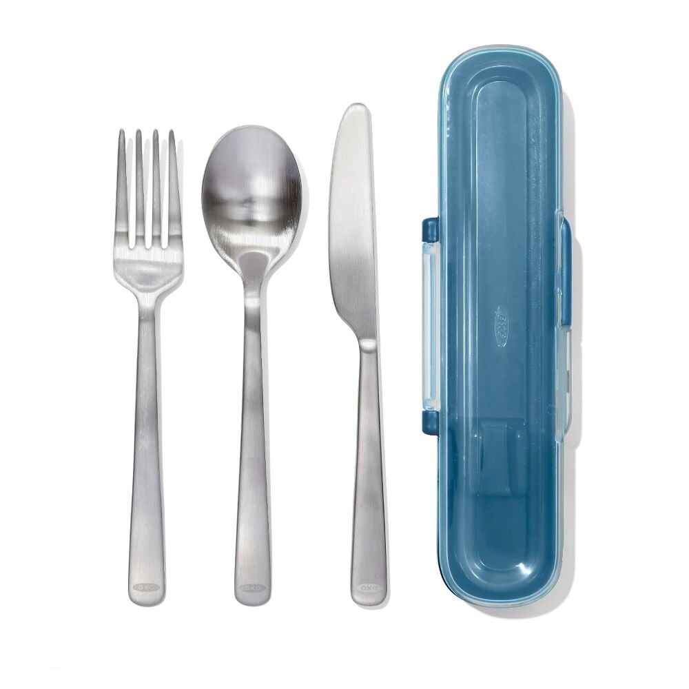 Prep & Go Stainless Steel Utensils With Case - Ocean Blue O3