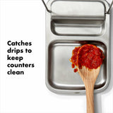 Stainless Steel Spoon Rest with Lid Holder N1