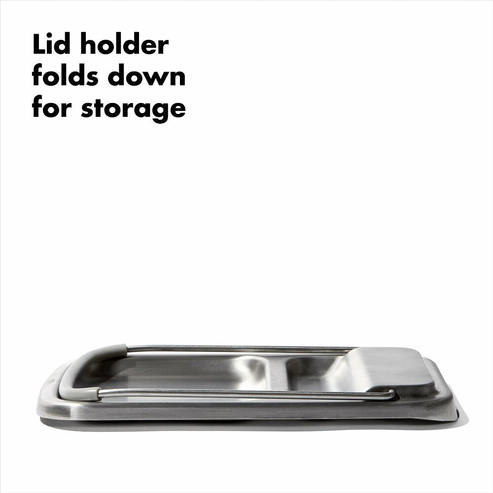 Stainless Steel Spoon Rest with Lid Holder N1