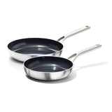 Stainless Steel Mira Series 2 Pack Frypans - Ceramic L1