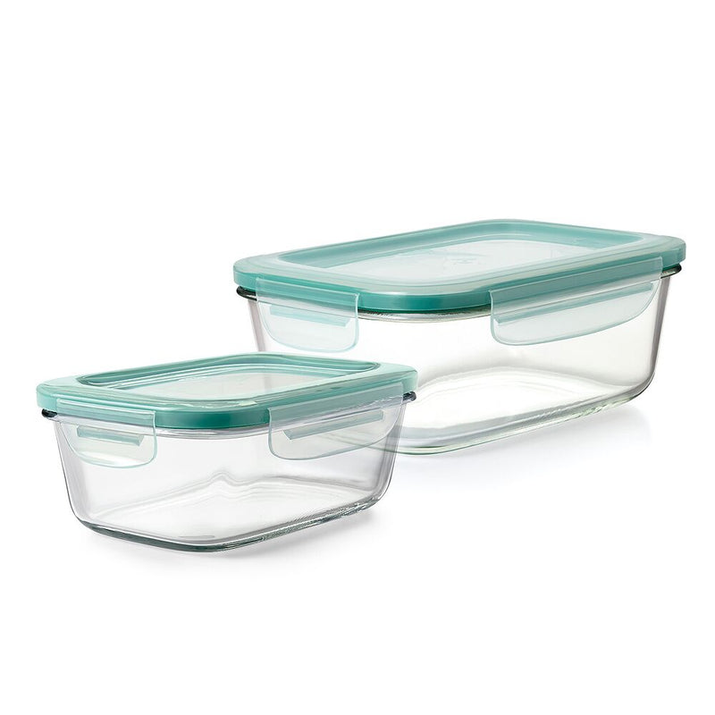 8 Cup Smart Seal Glass Rectangle Container & 3.5 Cup Smart Seal Glass Rectangle Container Bundle Q3