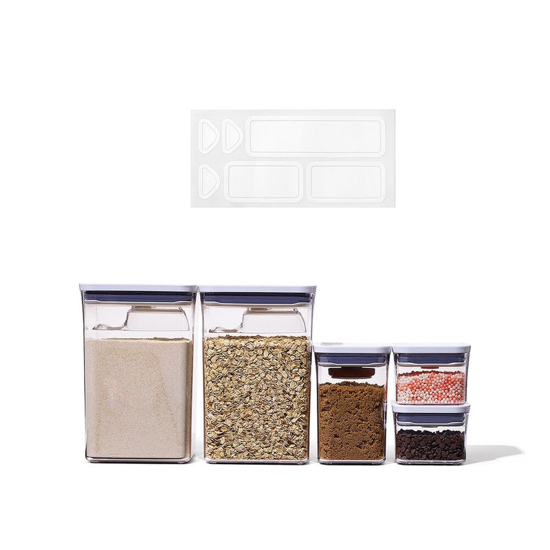 POP Removable Labels & 8-Piece POP Container Baking Set Bundle Q9