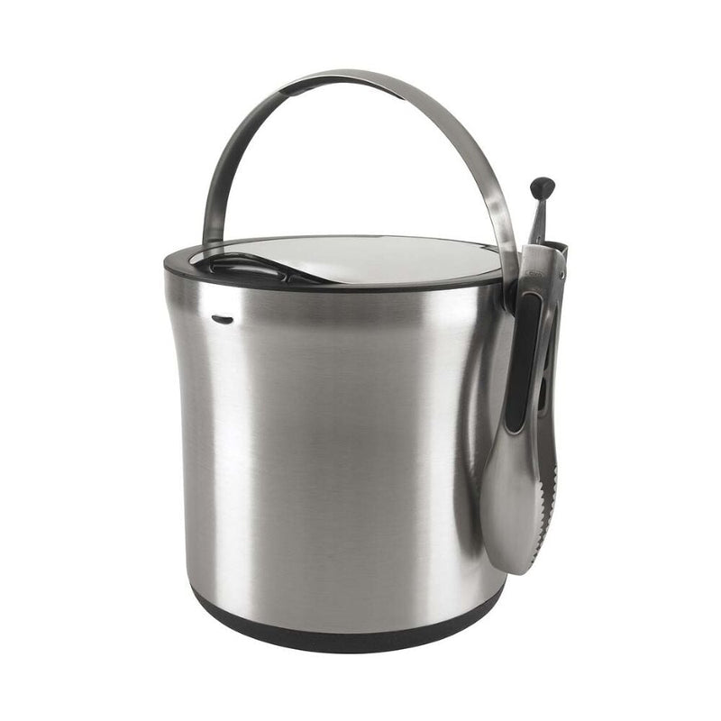 Steel Ice Bucket & Tong Set W0
