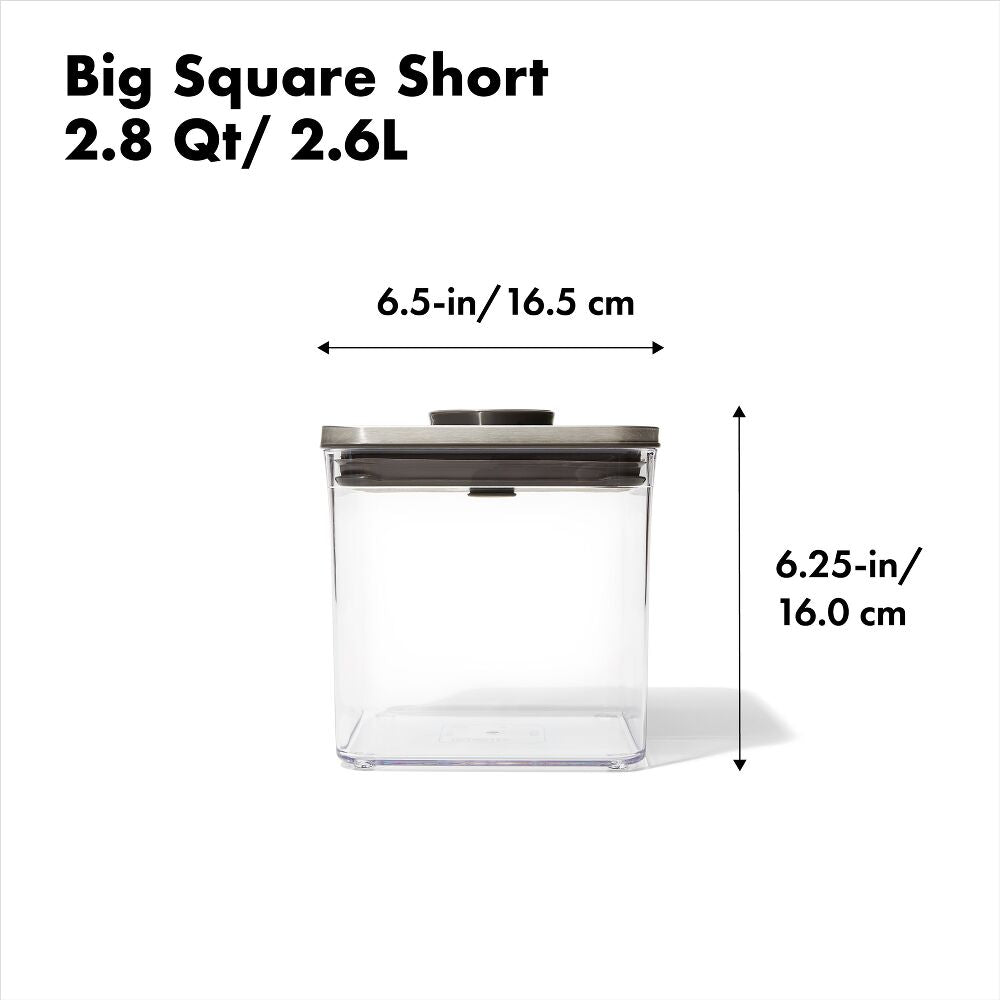 POP Container - Big Square Short (2.8 Qt/2.6 L) W6