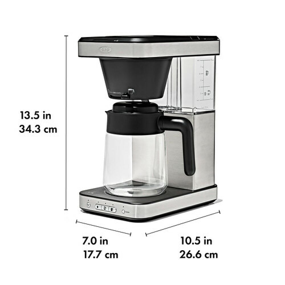 8-Cup Coffee Maker with Podless Single-Serve Function and Glass Carafe D2