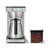 12-Cup Coffee Maker with Podless Single-Serve Function & Steel Coffee POP Container (1.7 Qt) with Scoop Bundle V7