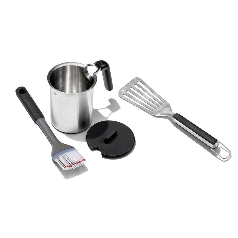 Grilling Basting Pot and Brush Set & Grilling Precision Turner Bundle M1