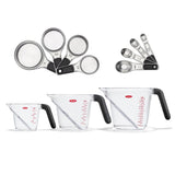 3 Piece Angled Measuring Cup Set & Stainless Steel Measuring Cups and Spoons Set Bundle H7