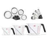 3 Piece Angled Measuring Cup Set & Stainless Steel Measuring Cups and Spoons Set Bundle H7