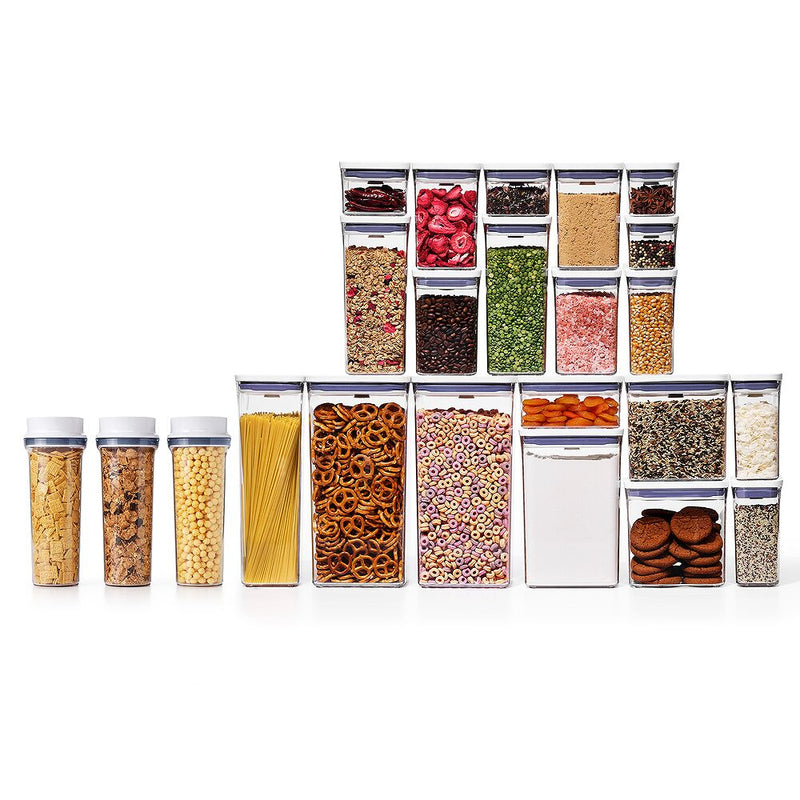 3 Piece Cereal Dispenser Set & 20-Piece POP Container Set Bundle G7