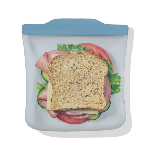 Silicone Reusable Bag  Sandwich (28 oz) - Ocean Blue E6