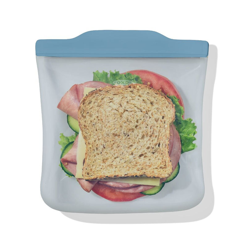 Silicone Reusable Bag  Sandwich (28 oz) - Ocean Blue E6