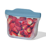 Silicone Reusable Bag  Stand-Up Snack (12 oz) - Ocean Blue Q5