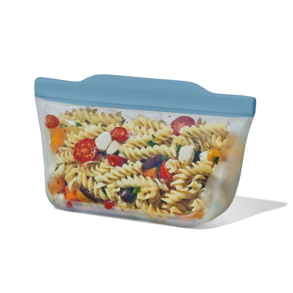 Silicone Reusable Bag  Stand-Up Quart (32 oz) - Ocean Blue U7
