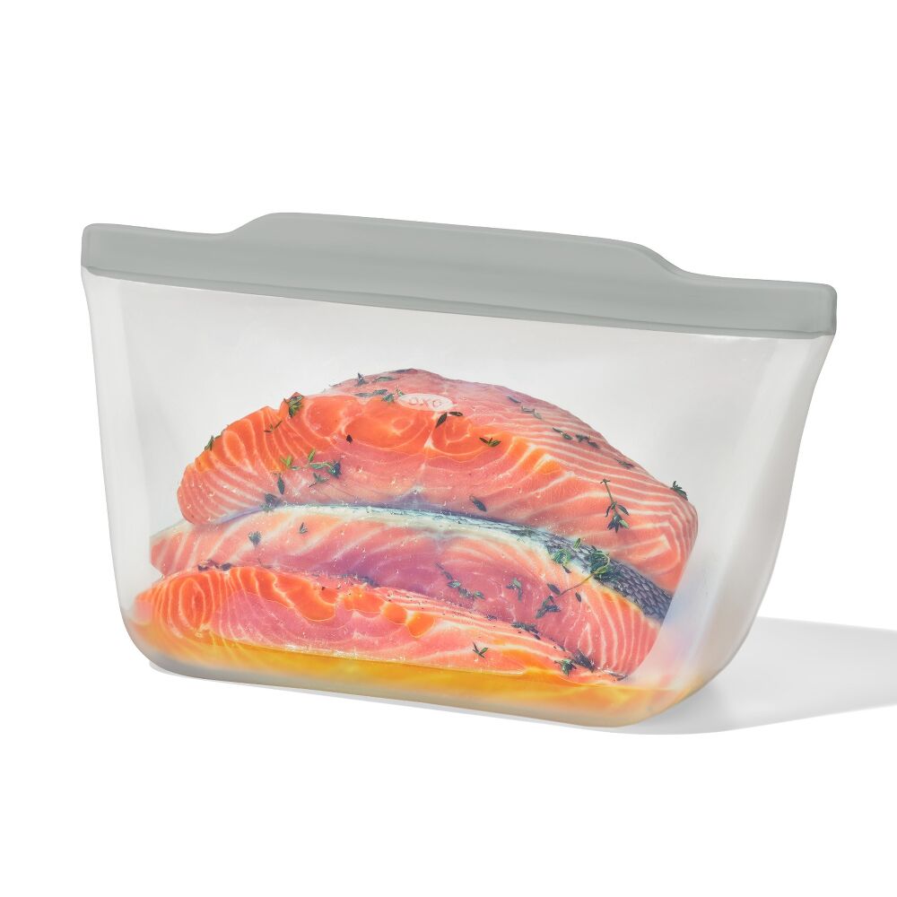 Silicone Reusable Bag  Stand-Up Half Gallon (64 oz) - Fog B1
