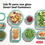 8 Piece Smart Seal Glass Round Container Set W4