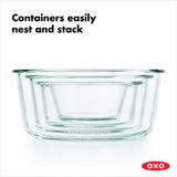 8 Piece Smart Seal Glass Round Container Set S5