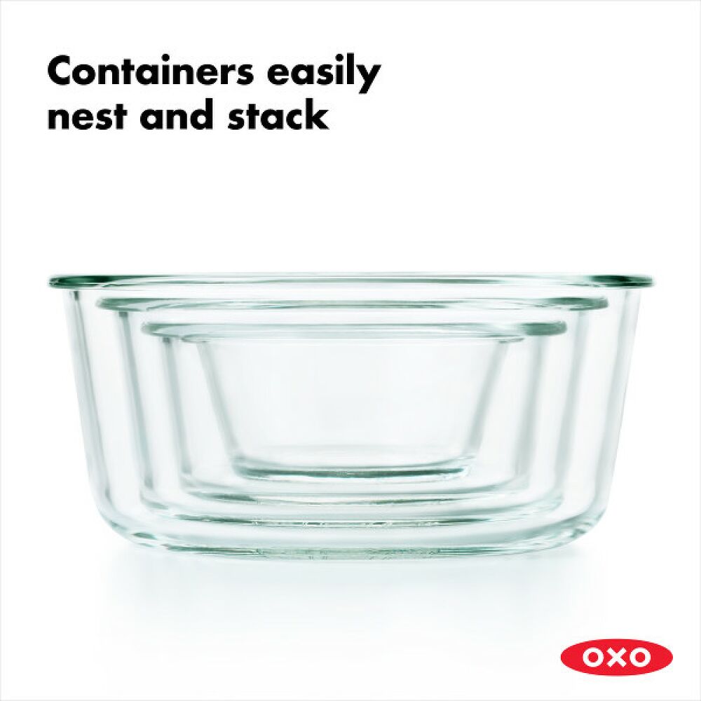 8 Piece Smart Seal Glass Round Container Set S5