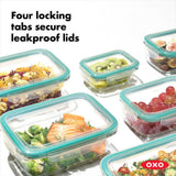 8 Piece Smart Seal Glass Round Container Set S5