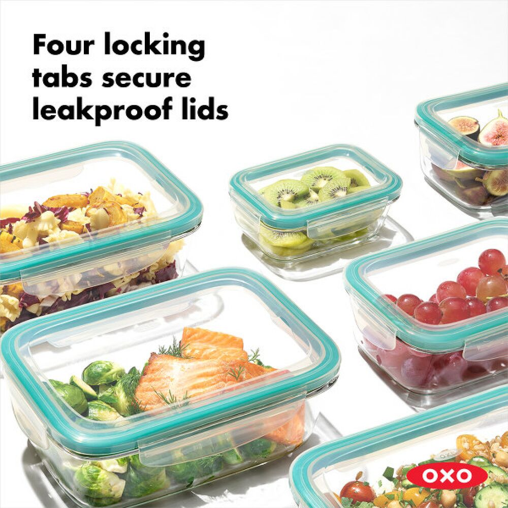 8 Piece Smart Seal Glass Round Container Set S5