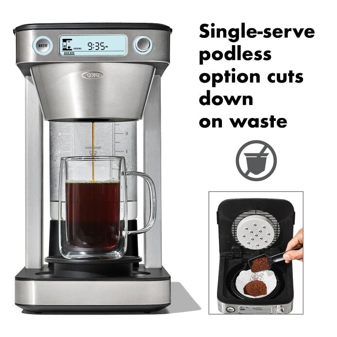 12-Cup Coffee Maker with Podless Single-Serve Function Y0