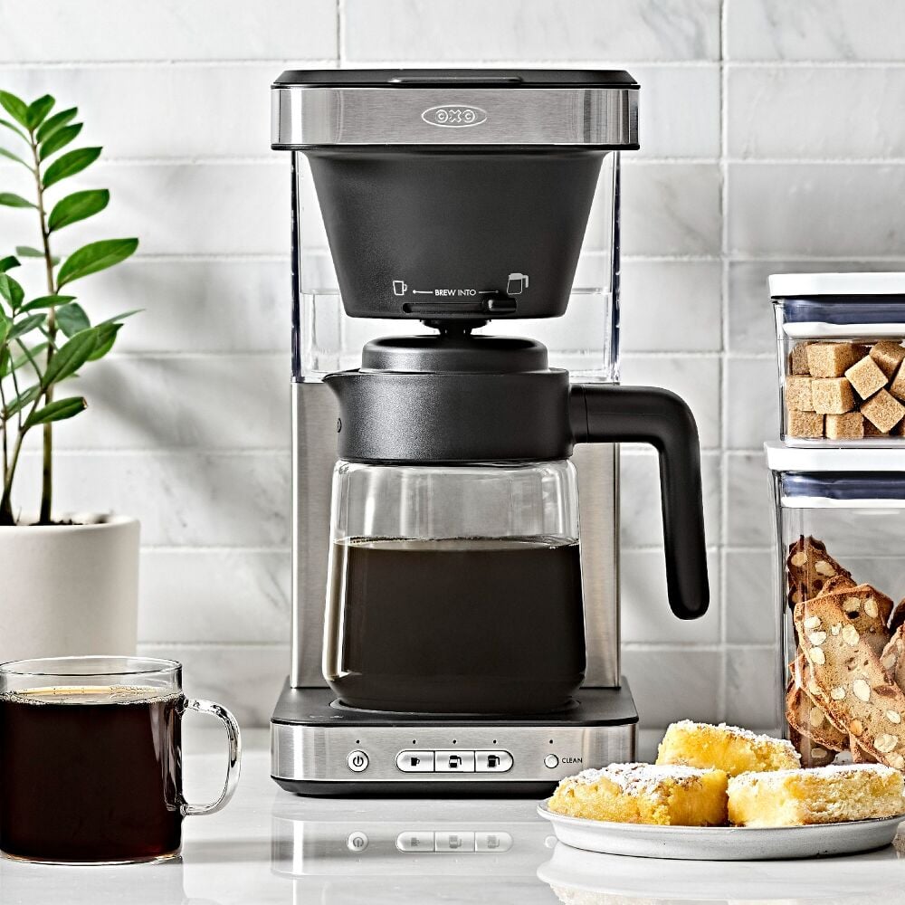 8-Cup Coffee Maker with Podless Single-Serve Function and Glass Carafe B7